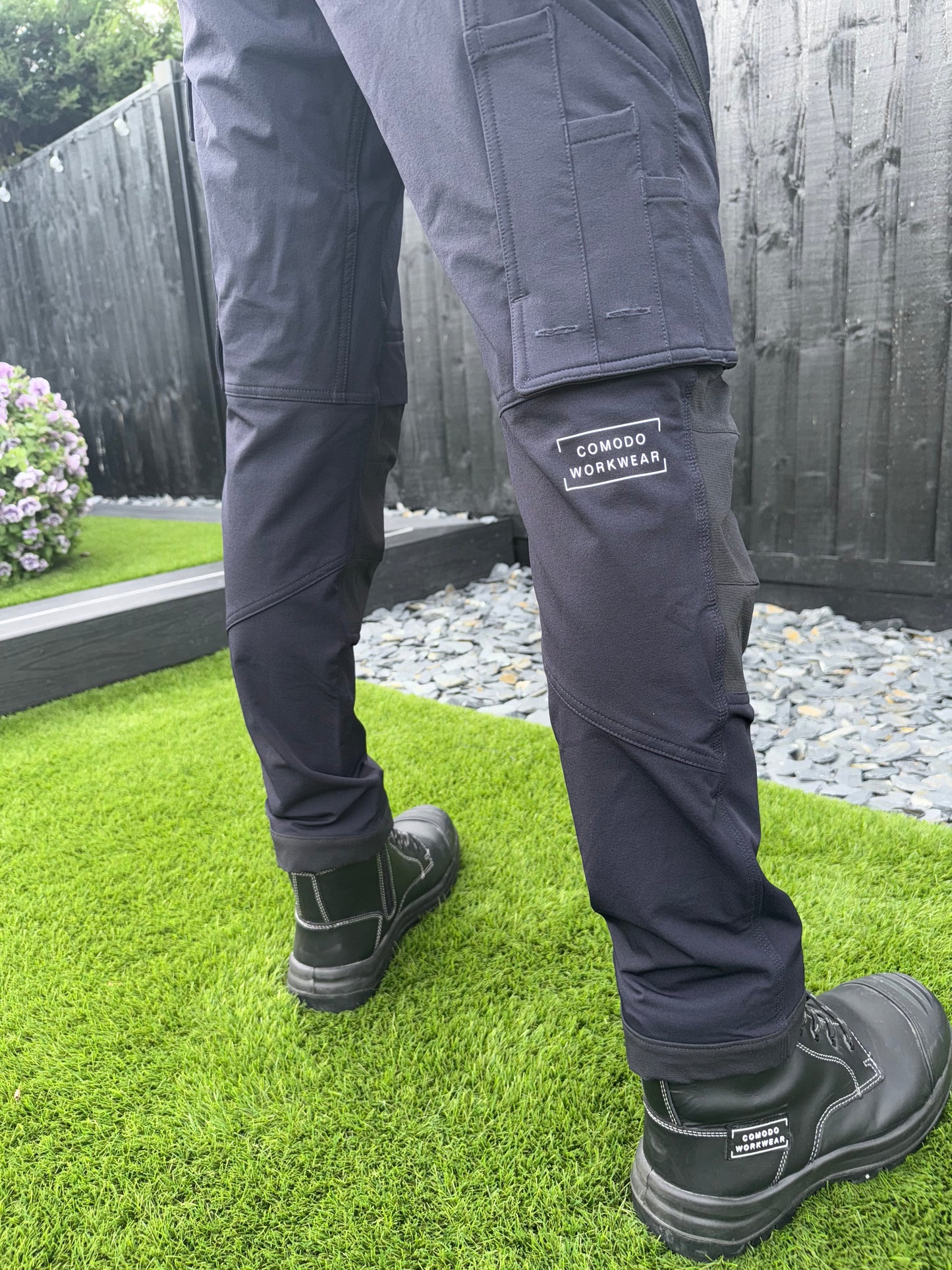 Comodo Workwear Joggers Slim Fit Trousers in Navy