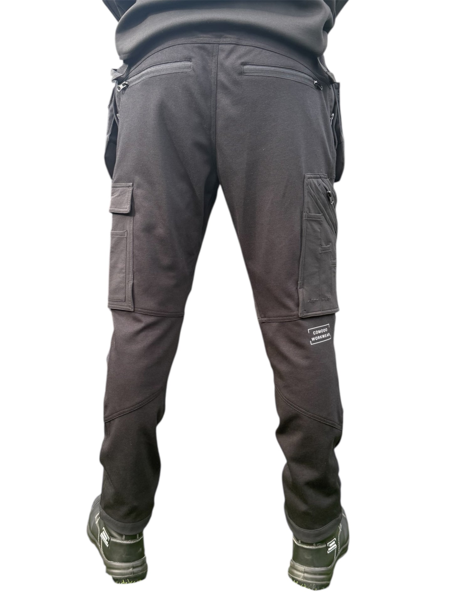 New Comodo Workwear Slim Fit Tradesman Trousers in Black