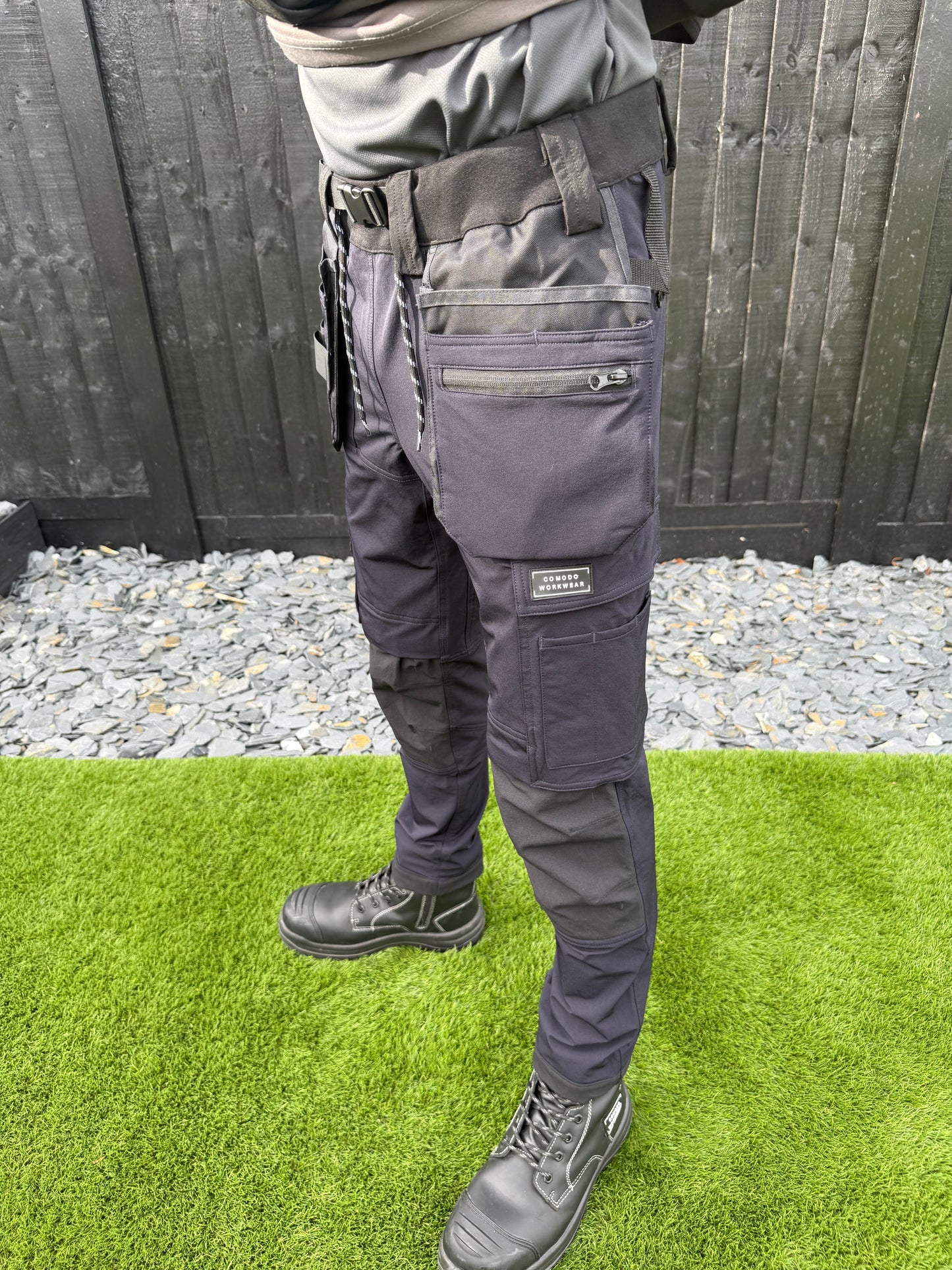Comodo Workwear Joggers Slim Fit Trousers in Navy