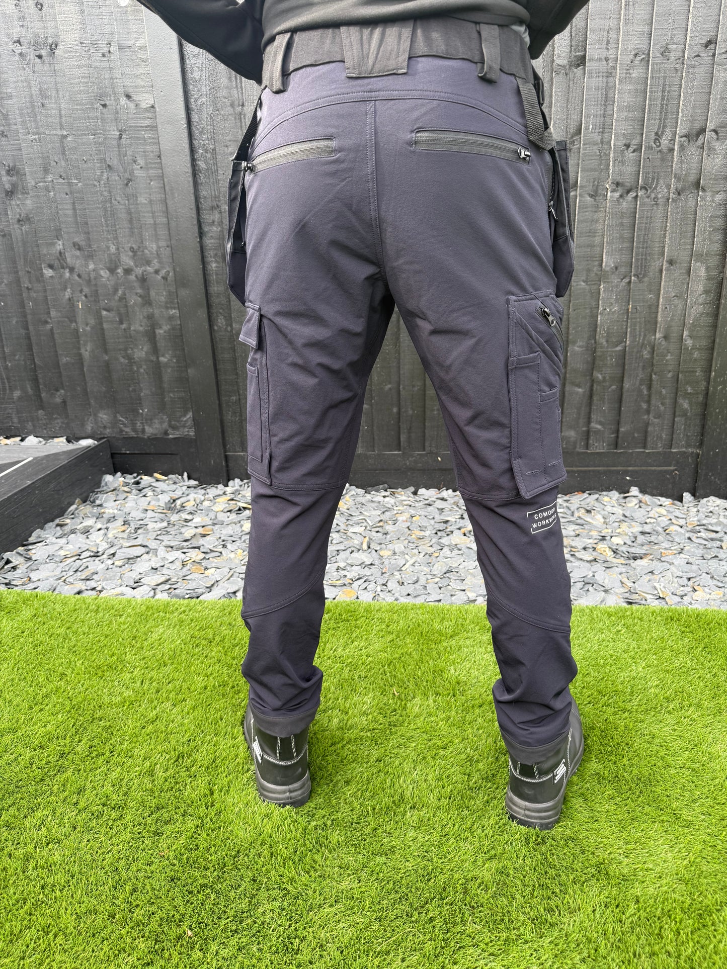 Comodo Workwear Joggers Slim Fit Trousers in Navy