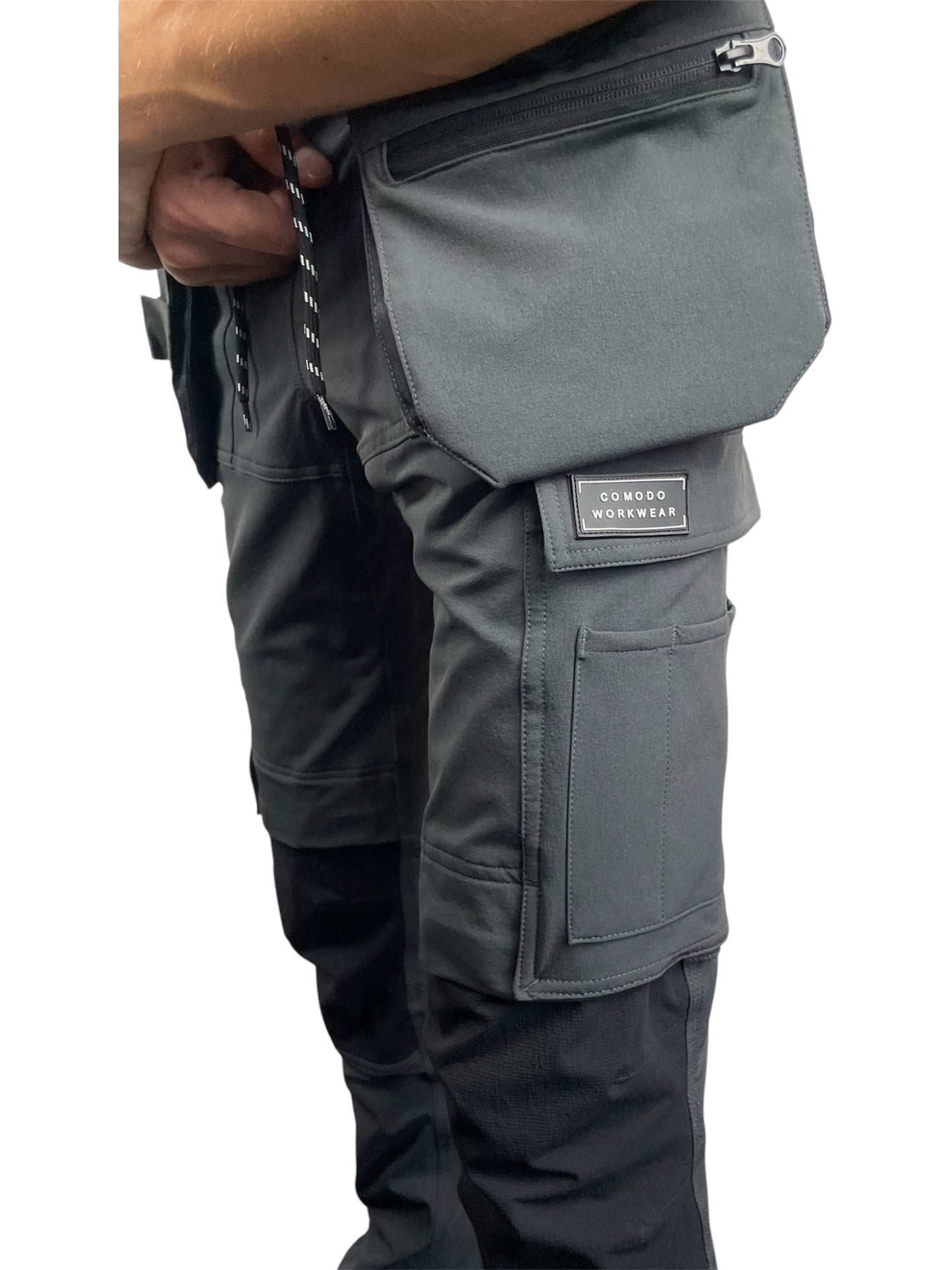 Comodo Workwear Joggers Slim Fit Trousers in Grey