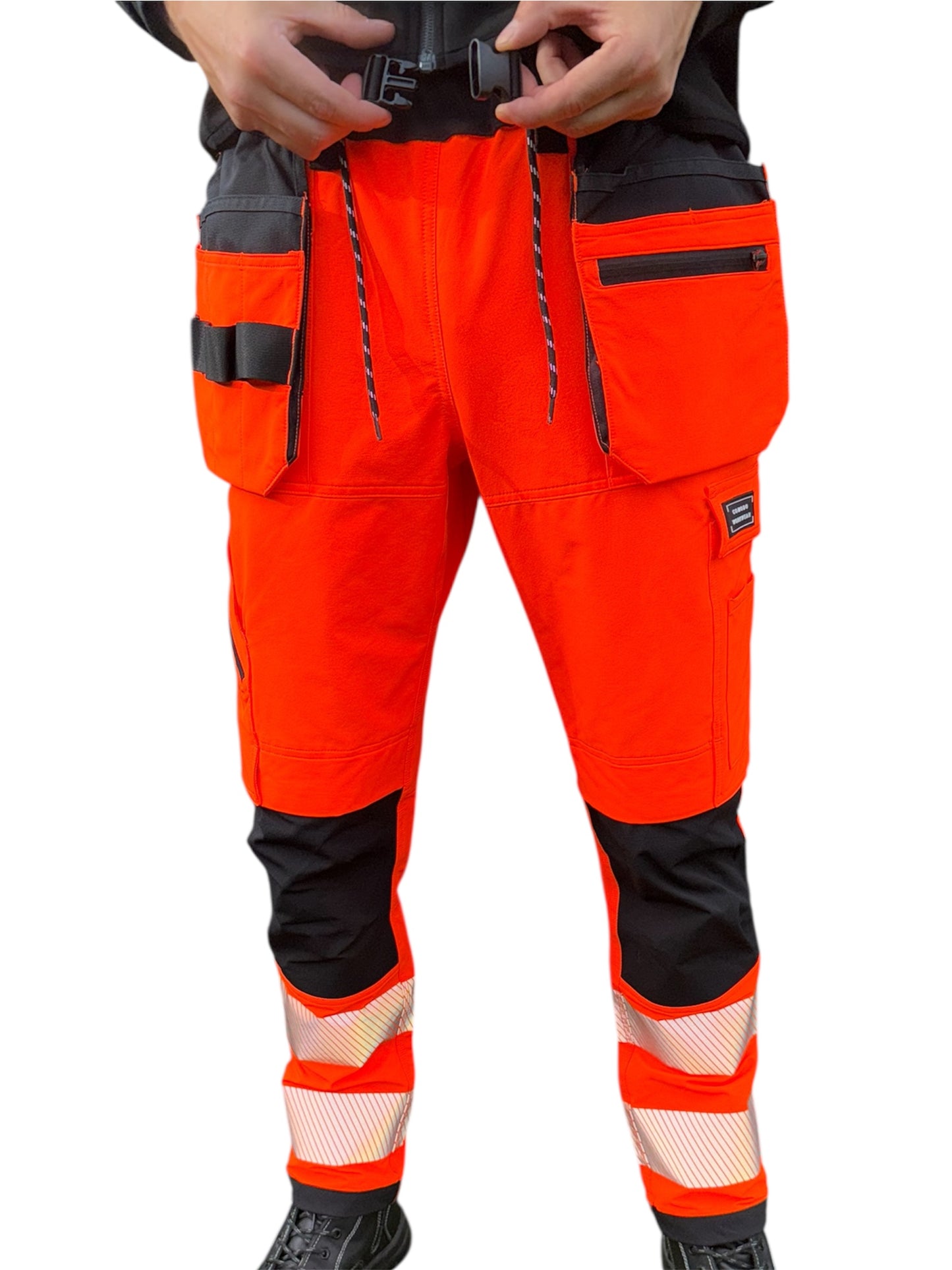 New Comodo Workwear Slim Fit Tradesman Trousers in Orange