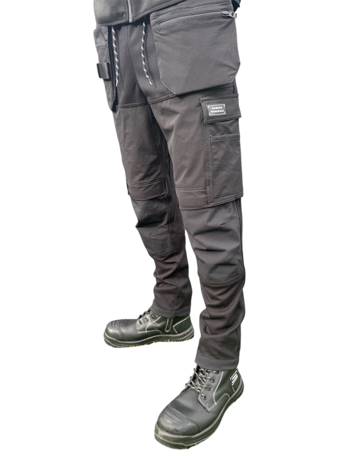 New Comodo Workwear Slim Fit Tradesman Trousers in Black