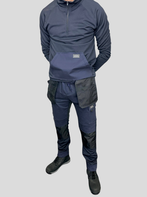 Comodo Workwear Poly-Tech 1/4 zip Twin Set in Navy