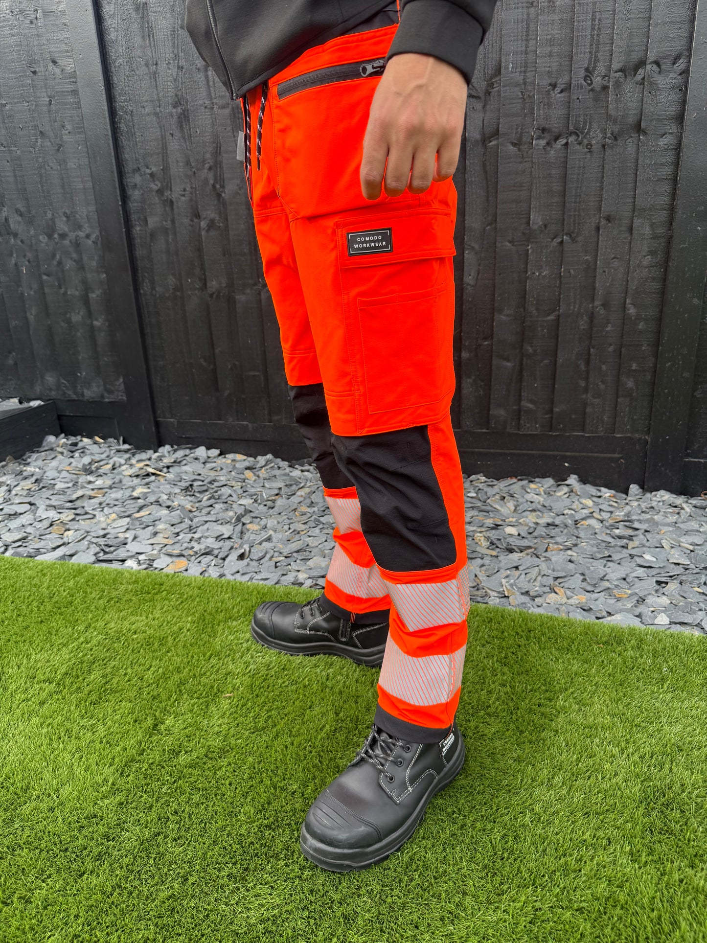 Comodo Workwear Joggers Slim Fit Trousers in Orange