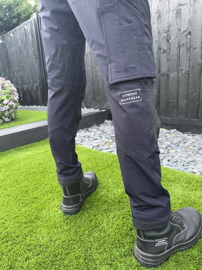 Comodo Workwear Joggers Slim Fit Trousers in Navy