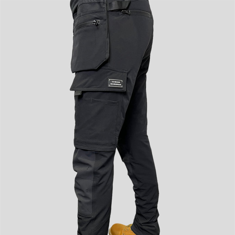 Comodo Workwear Tradesman Trousers 4 Way Stretch Slim in Black inc. VAT