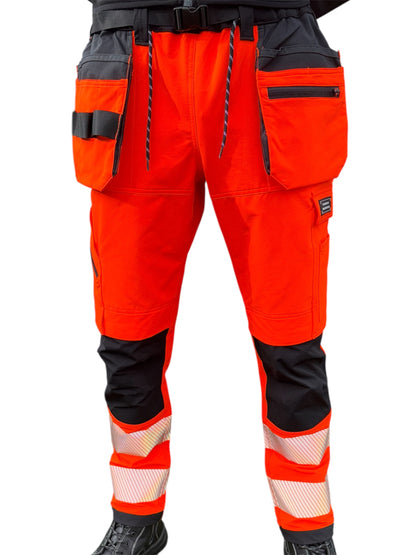 New Comodo Workwear Slim Fit Tradesman Trousers in Orange