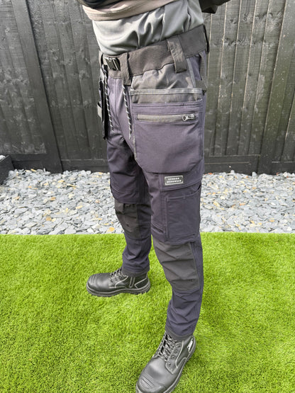 Comodo Workwear Joggers Slim Fit Trousers in Navy
