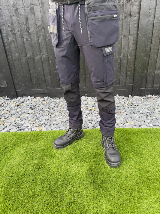 Comodo Workwear Joggers Slim Fit Trousers in Navy