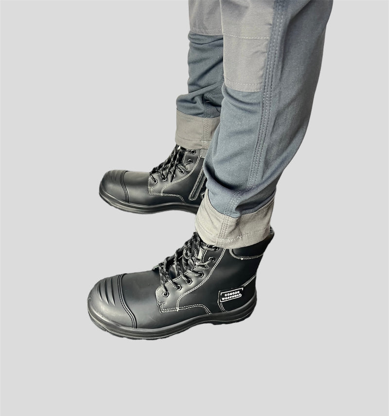 Comodo Workwear Steel Blacks Boots - Zip High tops