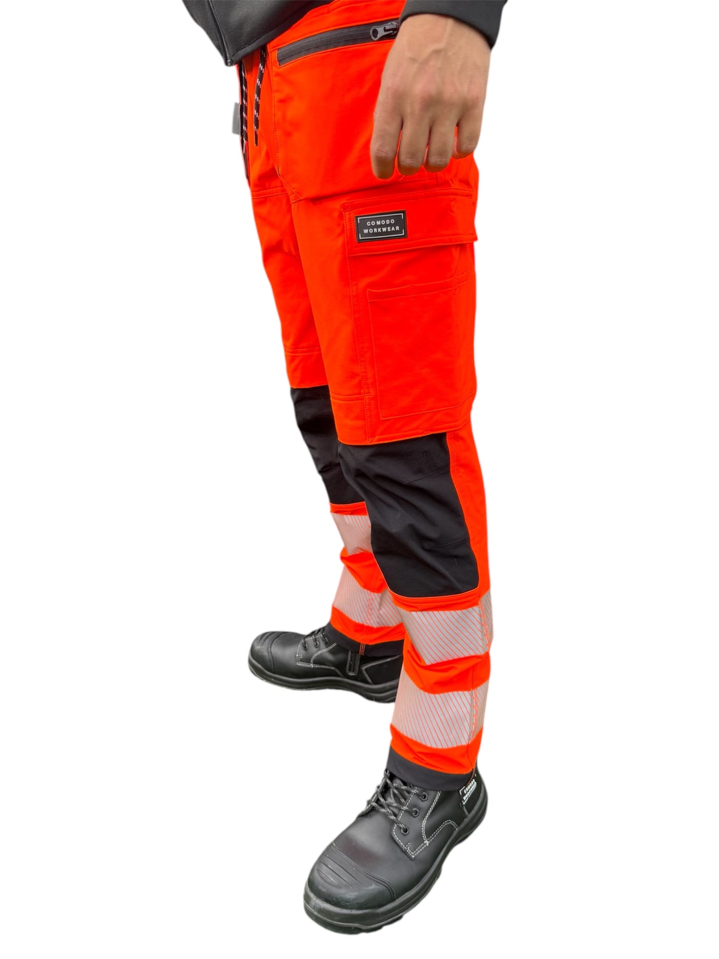 New Comodo Workwear Slim Fit Tradesman Trousers in Orange