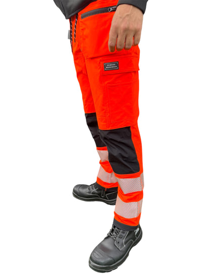 New Comodo Workwear Slim Fit Tradesman Trousers in Orange