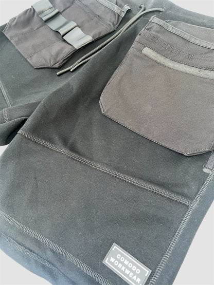 Pre Order (2 Weeks lead time) Upcycled Fashion Comodo Workwear Tech Jogger Shorts