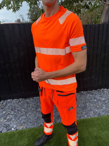 Comodo Workwear Joggers Slim Fit Trousers in Orange