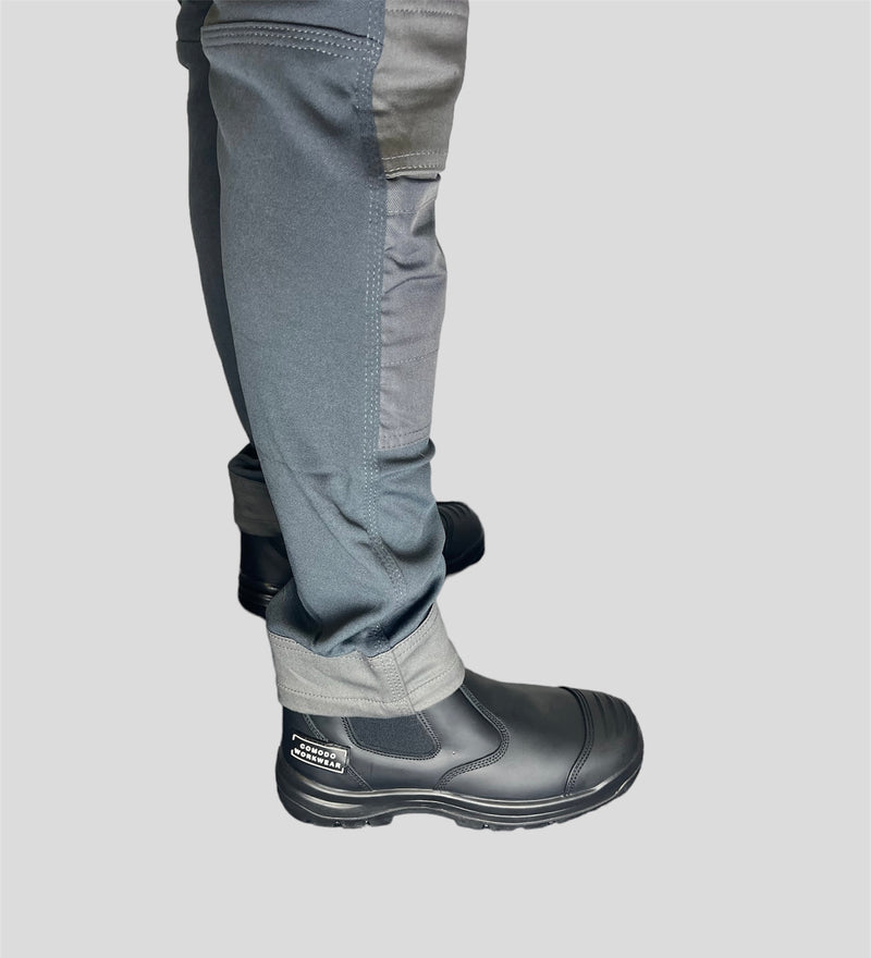 Comodo Workwear Steel Blacks Boots - Slip on Mid tops