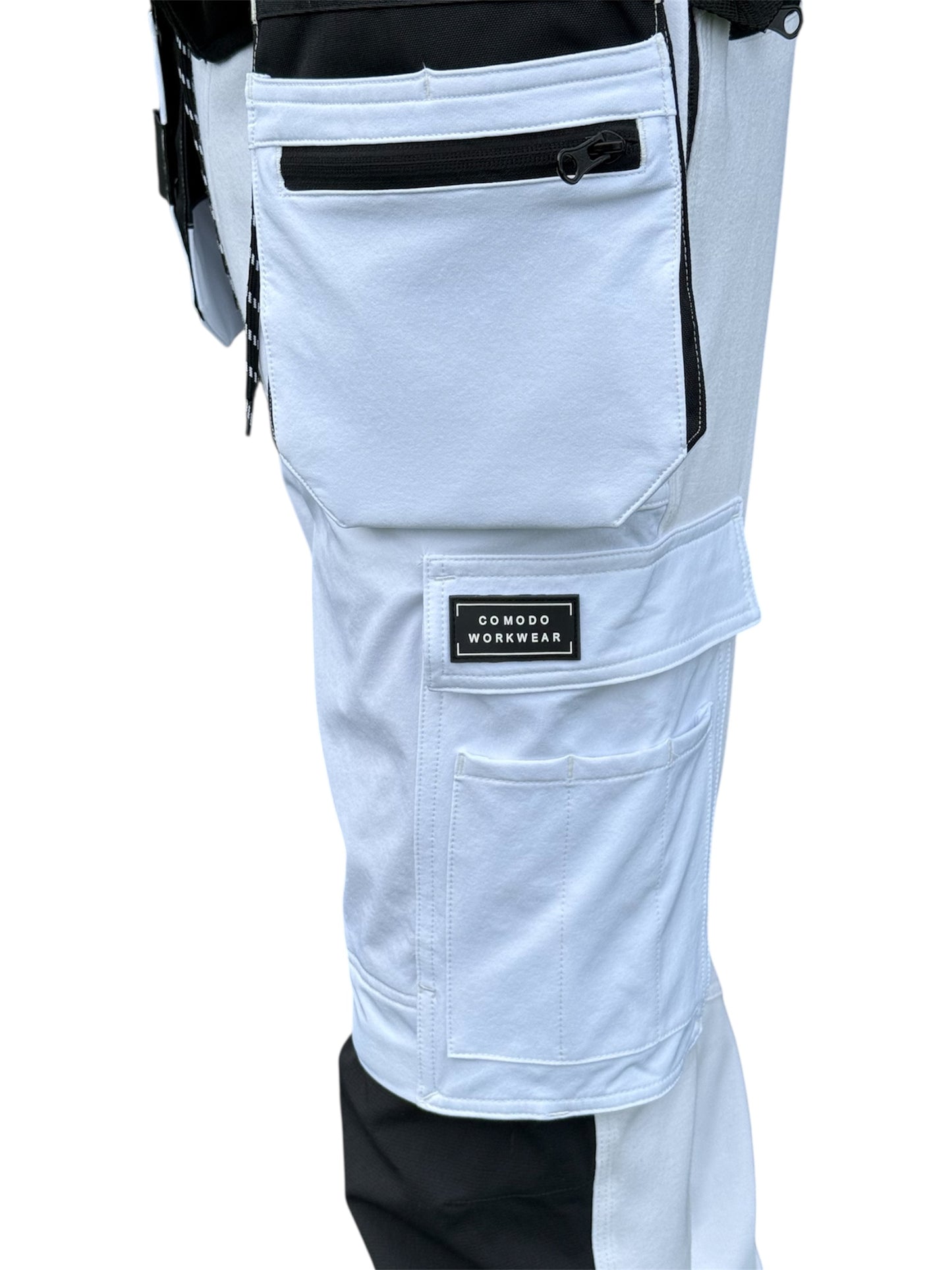 Comodo Workwear Painters White Trousers 4 Way Stretch