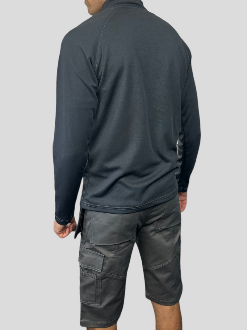 Comodo Workwear Matching Shorts & 1/4 zip set in Grey