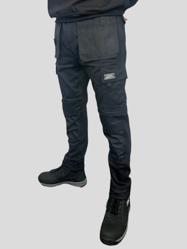 Comodo Workwear Trousers Slim-Fleece Joggers in Black