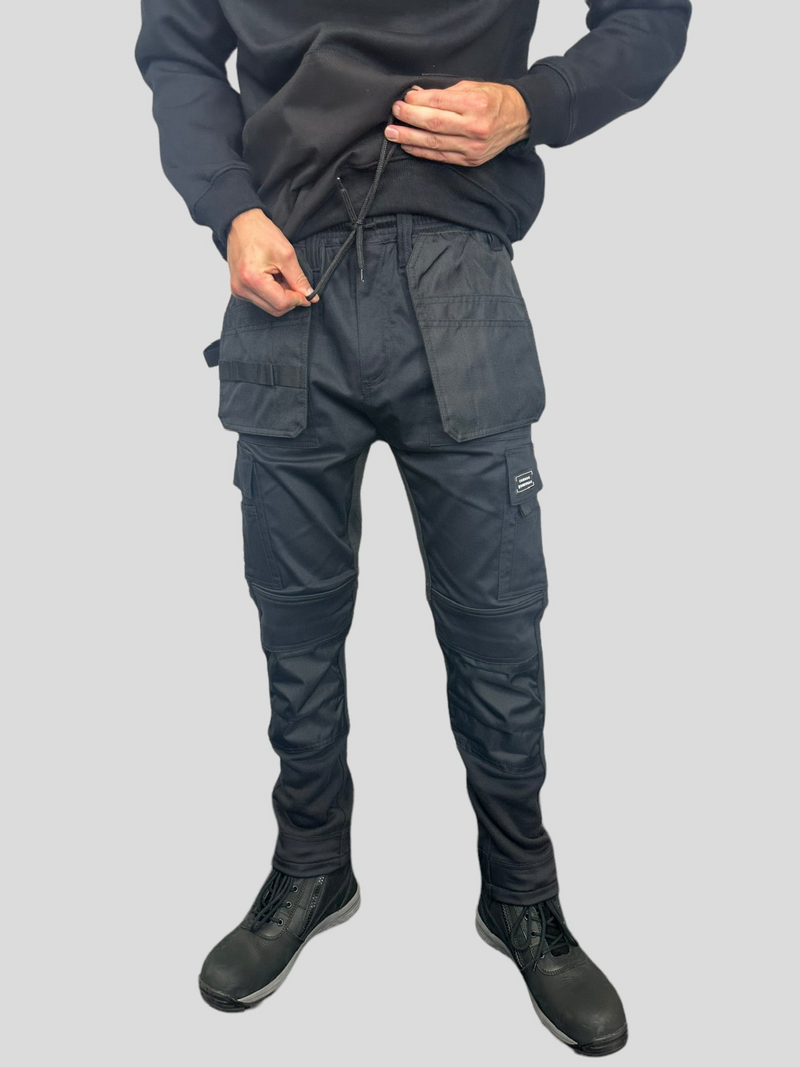 Comodo Workwear Trousers Slim-Fleece Joggers in Black