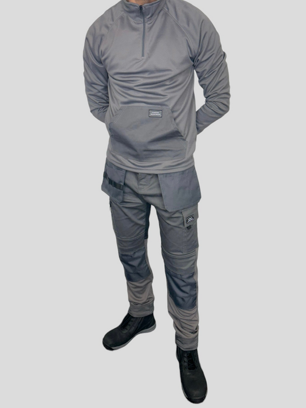 Comodo Workwear Poly-Tech 1/4 zip Twin Set in Grey