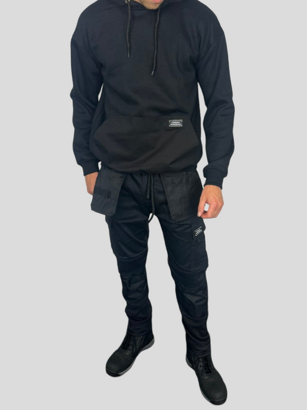 Comodo Workwear Slim-Fleece Hoodie Twin Set in Black